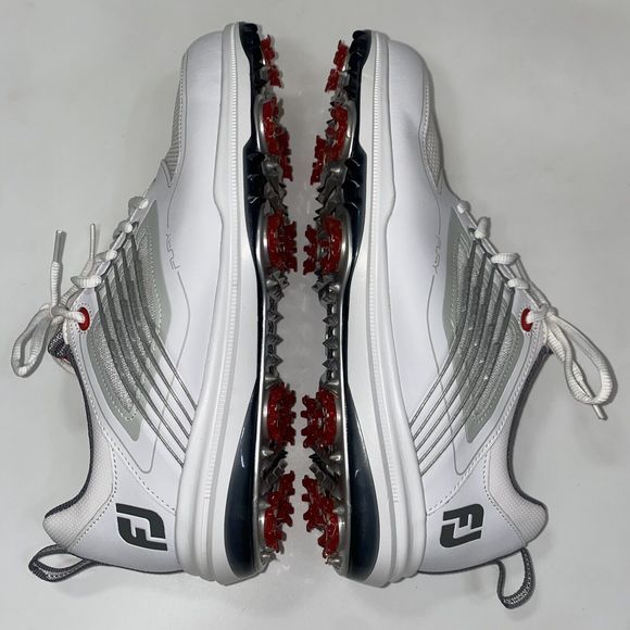 Footjoy FJ Fury Spiked 51100 White Grey Mesh Leather Golf Shoe Men 8W Wide main image 9
